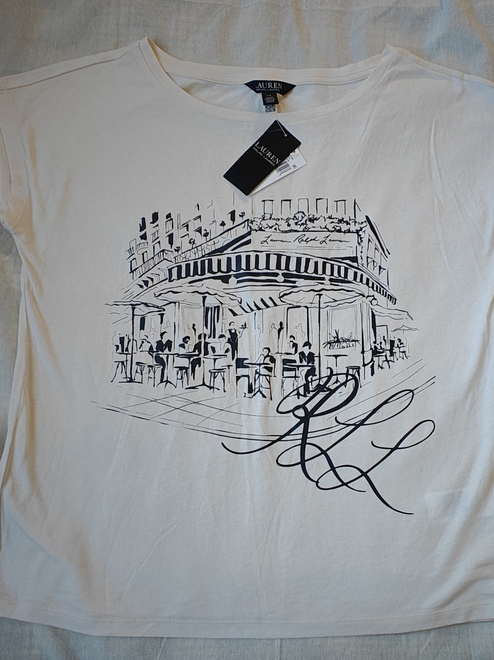 Lauren Ralph Lauren White Graphic Crewneck T-Shirt